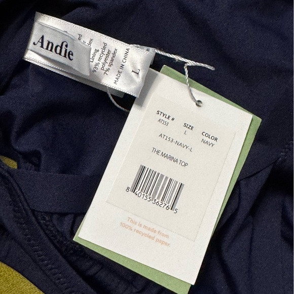 ANDIE SWIM The Marina Bikini Top Large in Navy NWT 112 - Picture 5 of 8